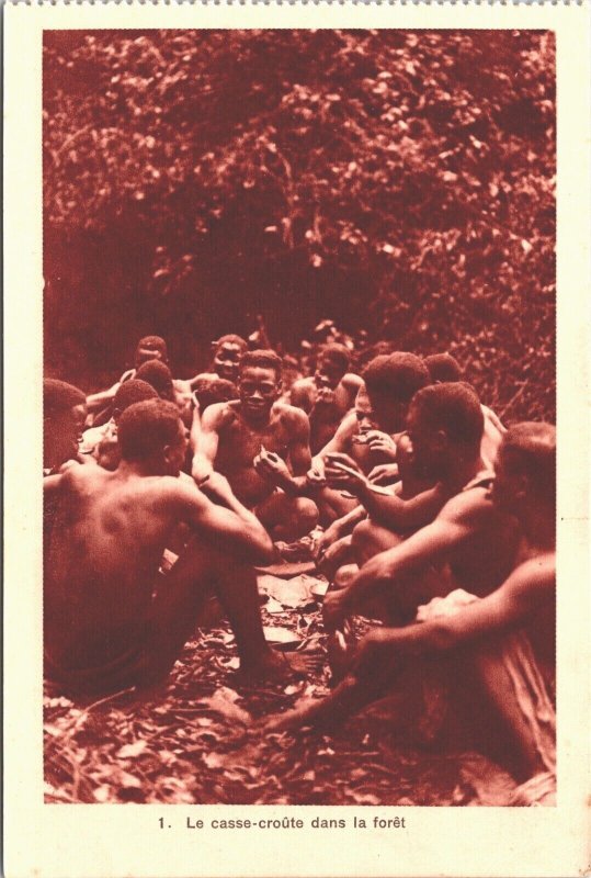 Ivory Coast Le Casse-Croute Dans la Foret Natives Côte d’Ivoire Postcard 03.83 