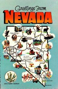 Nevada Greetings With State Map