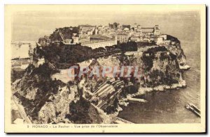 Old Postcard Monaco Rocher taken Observatory View