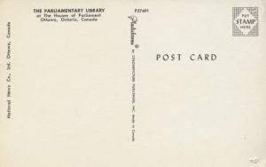 The Parliamentary Library Ottawa ON Ontario House Of Parliament Postcard D10c