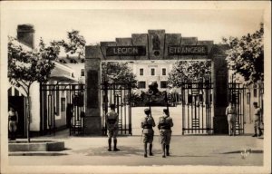 Sidi-bel-Abbes Algeria Caserne de la Region Soldiers Real Photo Vintage Postcard