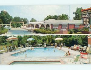 Unused Pre-1980 OLD CARS & MAGNOLIA MOTEL & POOL Vicksburg MS u5550@