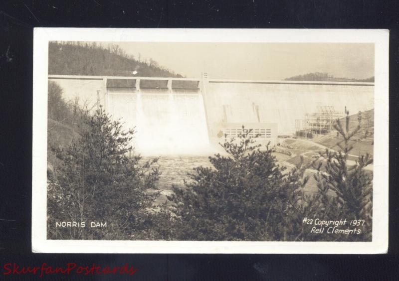 RPPC NORRIS DAM TENNESSEE #22 RELL CLEMENTS VINTAGE REAL PHOTO POSTCARD