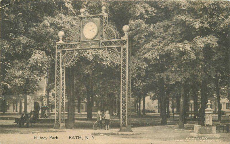 BATH NEW YORK 1913 Pultney Park postcard 4041