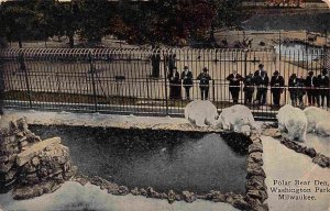 Polar Bear Den Milwaukee Zoo Washington Park Wisconsin 1910cpostcard