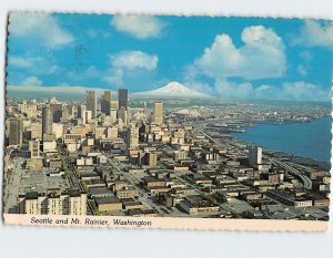 Postcard Seattle and Mt. Rainier, Seattle, Washington