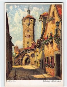 Postcard Klingentor, Rothenburg ob der Tauber, Germany