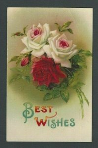 Ca 1912 PPC Best Wishes Celluloid Used