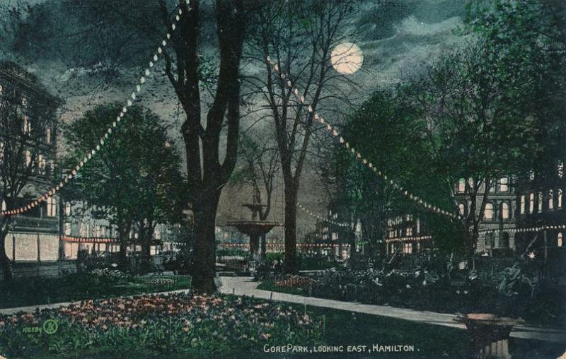 Gore Park at Night - Hamilton, Ontario, Canada - pm 1909 - DB