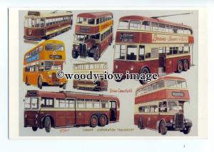 tm6106 - Cardiff Corp.Transport Tram & Trolley Bus Artist - G.S.Cooper- postcard