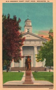 Vintage Postcard Frederick County Courthouse Historical Building Winchester VA
