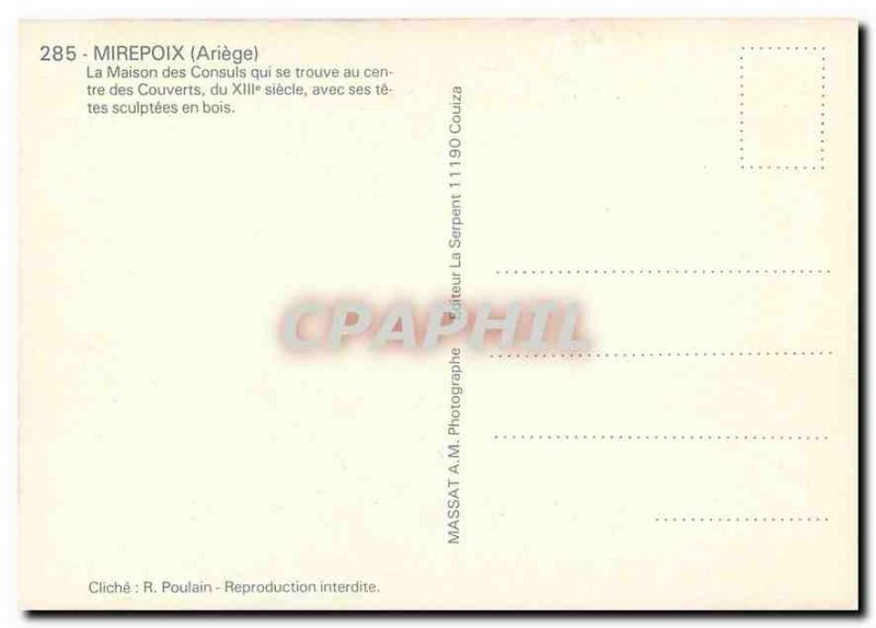 Postcard Modern Ariege Mirepoix La Maison des Consuls, which is located in ce...