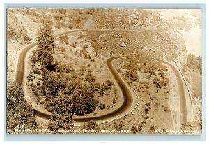 c. 1910 RPPC Rowena Loops Columbia River Oregon Highway Postcard P31