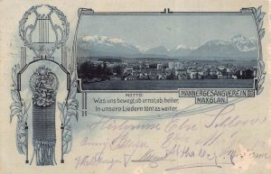 Maxglan Salzburg Austria~männergesangverein-motto~music graphic postcard