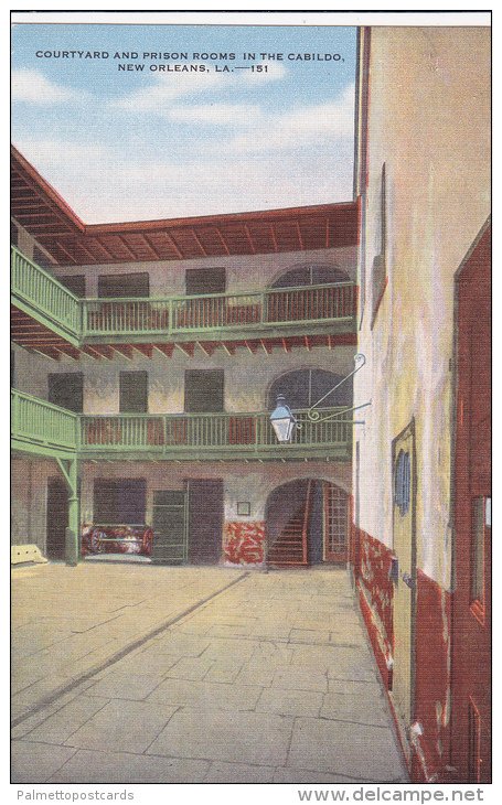 Courtyard & Prison Rooms in the Cabildo, New Orleans, Louisiana 1930-40s