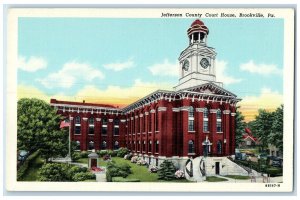 c1920 Jefferson County Court House Building Brookville Pennsylvania PA Postcard