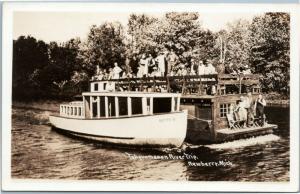 Tahquamenon River Trip - river boat and Betty B - Michigan EKKP RPPC real photo