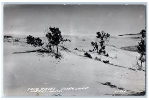 View Of Sand Dunes Silver Lake Mears Michigan MI RPPC Photo Vintage Postcard