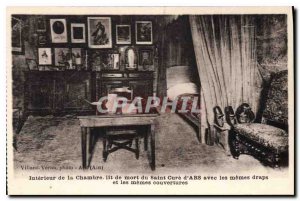 Old Postcard Interior of the deathbed Chamber of Saint Cure