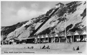 RPPC The West Cliff Lift, Bournemouth, Dorset, England ca 1920s Vintage Postcard