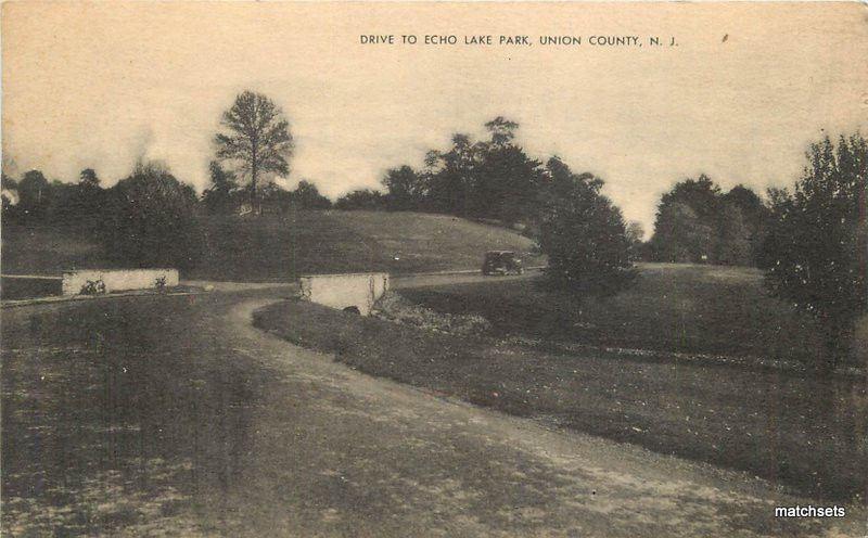 1940s Drive Echo Lake Park Union County New Jersey Mayerose postcard 6007