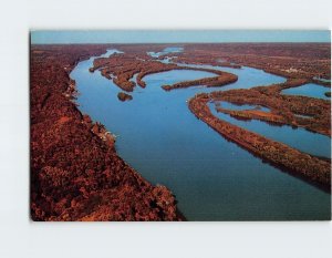 M-203302 Aerial View Autumn Along the Mississippi USA