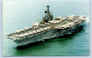 U.S.S. INDEPENDENCE Aircraft Carrier (CV-62)  c1970s Navy Ship Military Postcard