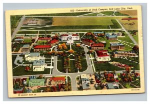 Vintage 1942 Postcard Aerial View University of Utah Campus Salt Lake City Utah