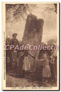 Postcard Ancient Megalithic Monument Menhir Brittany Cast F Leisac'h