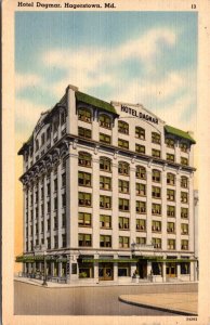 Linen Postcard Hotel Dagmar in Hagerstown, Maryland