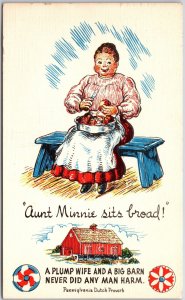 1959 Woman Peeling Fruit Aunt Minnie Sits Broad Comic Card Posted Postcard