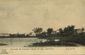 argentina, COLASTINÉ, Santa Fé, Vista del Rio (1909) Postcard