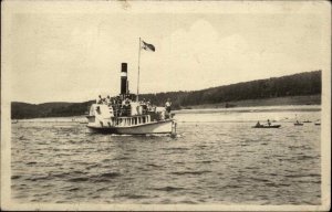 Vranovsk� Petr?alka Slovakia Steamer Boat on Lake Real Photo Postcard