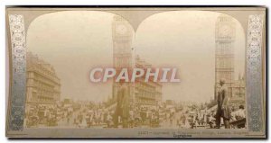 Photo Stereoscopic Approach to Westminster Bridge London England