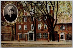 Vtg Portland Maine ME Longfellow's Mansion 1910s Old View Postcard