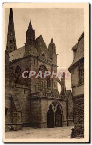 Old Postcard Treguier The Cathedral Porch of The Ancient Church