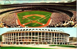 St Louis, MO Missouri  BUSCH MEMORIAL STADIUM~Cardinals Baseball Game  Postcard