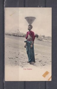 SOUTH AFRICA, CAPE OF GOOD HOPE, FRUIT HAWKER, BASKET ON HEAD, 1910 ppc., unused