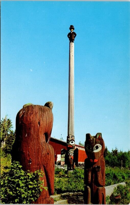 Abraham Lincoln Totem Pole Saxman Park Ketchikan Alaska Mike Roberts Postcard