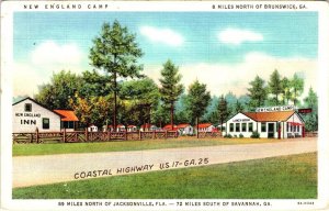 Brunswick, GA Georgia  NEW ENGLAND CAMP Inn/Motel/Restaurant  ROADSIDE  Postcard