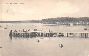 Onset Massachusetts scenic birds eye view the pier boats antique pc Z28432