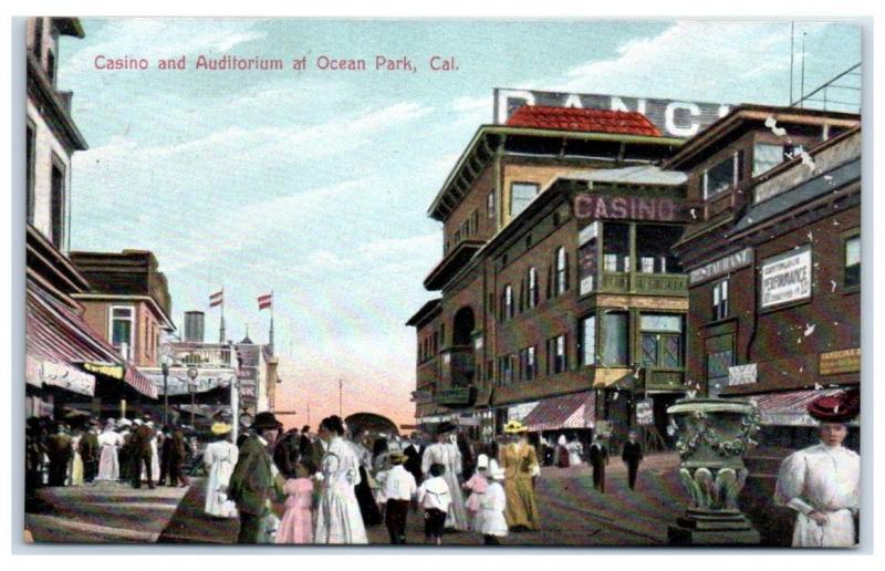 Early 1900s Casino and Auditorium at Ocean Park, CA Postcard