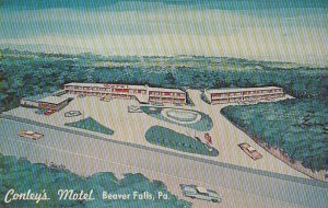 Postcard Conley's Motel Beaver Falls PA