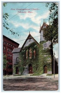 1908 First Congregational Church Pittsfield Massachusetts MA Antique Postcard 