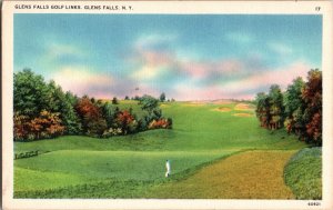 GLENS FALLS GOLF Course - GLENS FALLS, New York NY Vintage Postcard KJ1