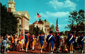 Vtg Chrome Postcard Walt Disney World 1970s Liberty Square Drum Corps Unused UNP