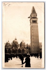 RPPC St Mark's Campanile Venice Italy 1913 Postcard U25