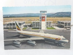 Ethiopian Airlines Boeing Fan Jet at Addis Abba Airport Vtg Official Postcard