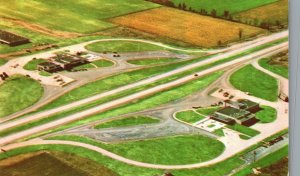 Indiana East-West Toll Road & Service Plaza Airview Coffee Shops Postcard