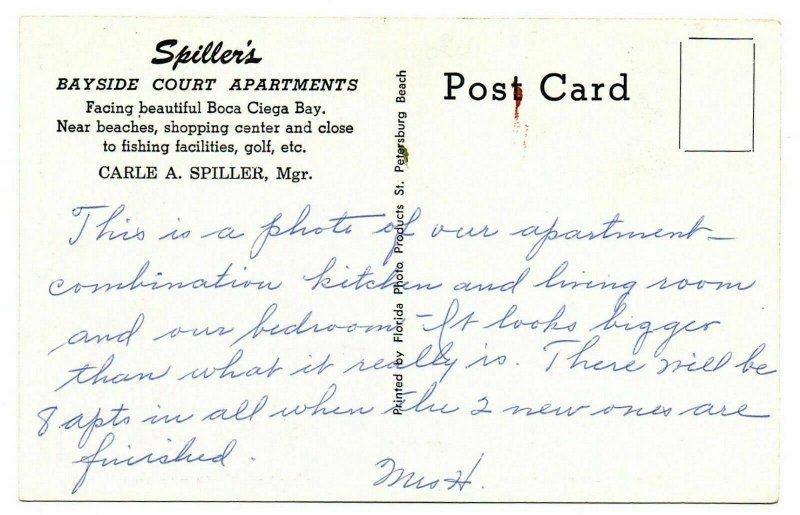 St. Petersburg Florida Postcard Multi-View Spiller's Bayside Court #75856